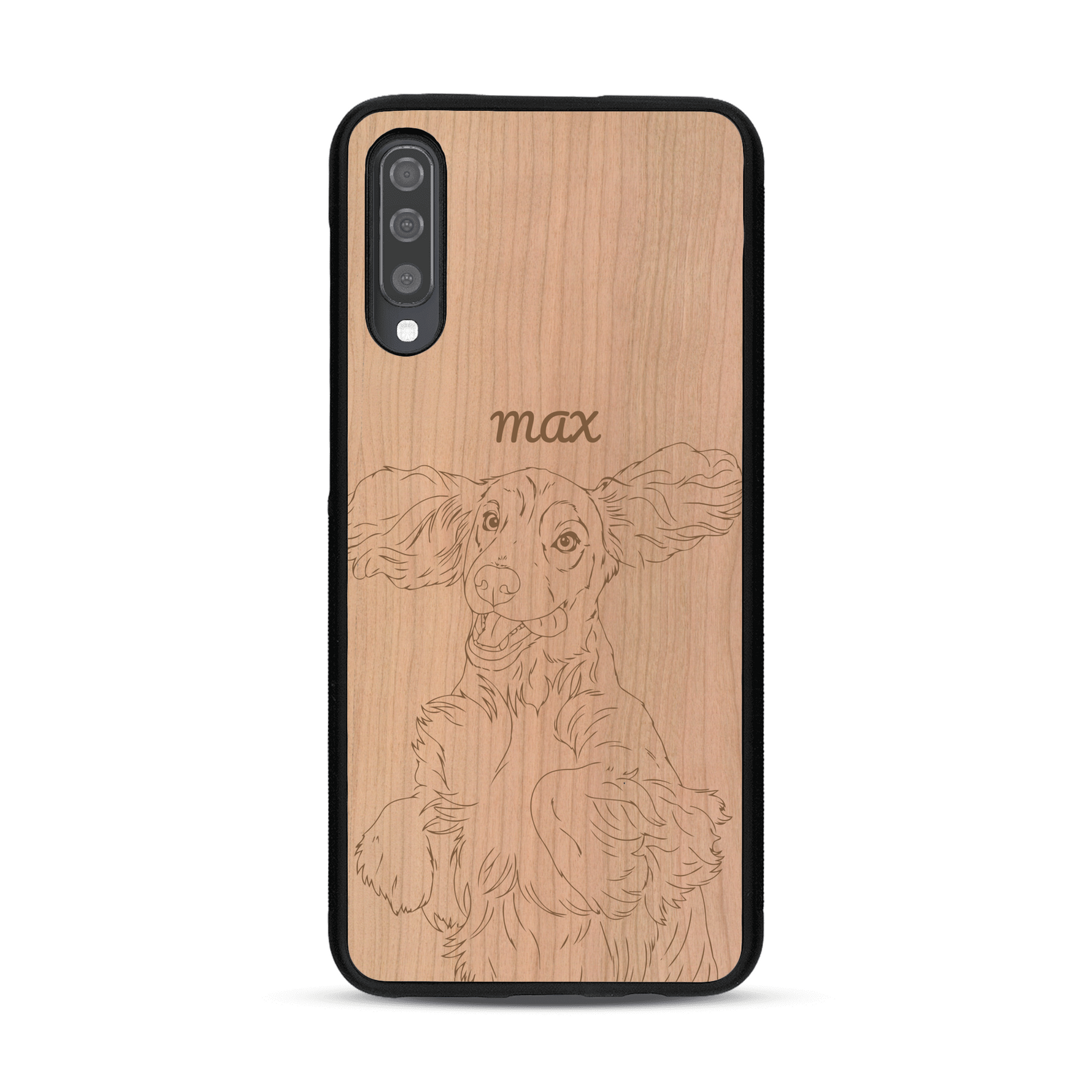 Coque de protection en bois véritable fabriquée en France pour  avec gravure personnalisée à partir d'une photo, d'une image, d'un logo, des initials ou d'une phrase