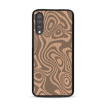 Coque de protection en bois véritable fabriquée en France pour  avec un motif abstrait représentant les mouvements de l'eau
