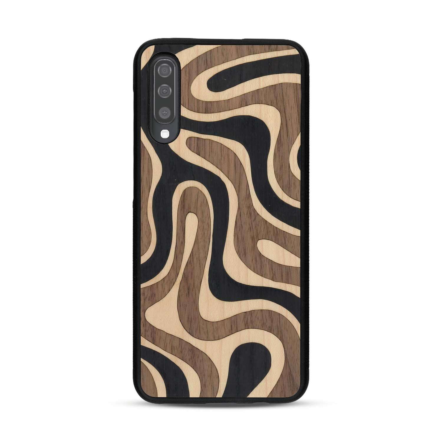 Coque de protection en bois véritable fabriquée en France pour  alliant plusieurs essences de bois pour représenter une ondulation