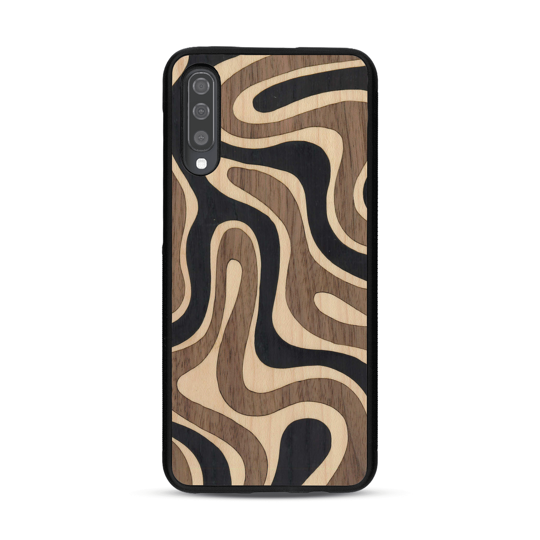 Coque de protection en bois véritable fabriquée en France pour  alliant plusieurs essences de bois pour représenter une ondulation