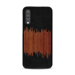 Coque de protection en bois véritable fabriquée en France pour  alliant plusieurs essences de bois pour représenter du magma en fusion