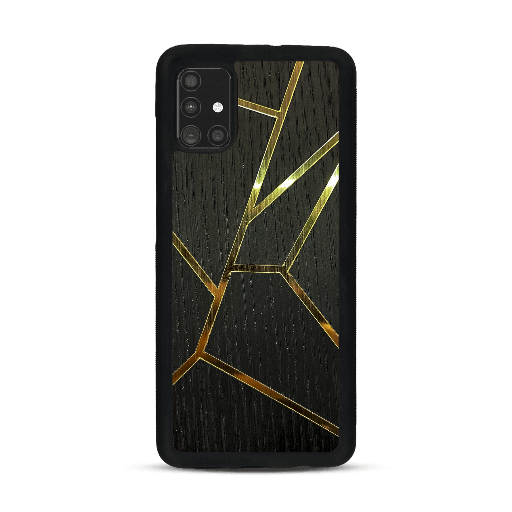 Coque de protection en bois véritable fabriquée en France pour  alliant plusieurs essences de bois pour représenter des fragments design