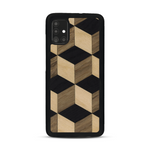 Coque de protection en bois véritable fabriquée en France pour  alliant plusieurs essences de bois pour représenter un classique intemporel de la marqueterie