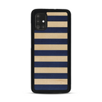 Coque de protection en bois véritable fabriquée en France pour  alliant plusieurs essences de bois pour représenter une marinière
