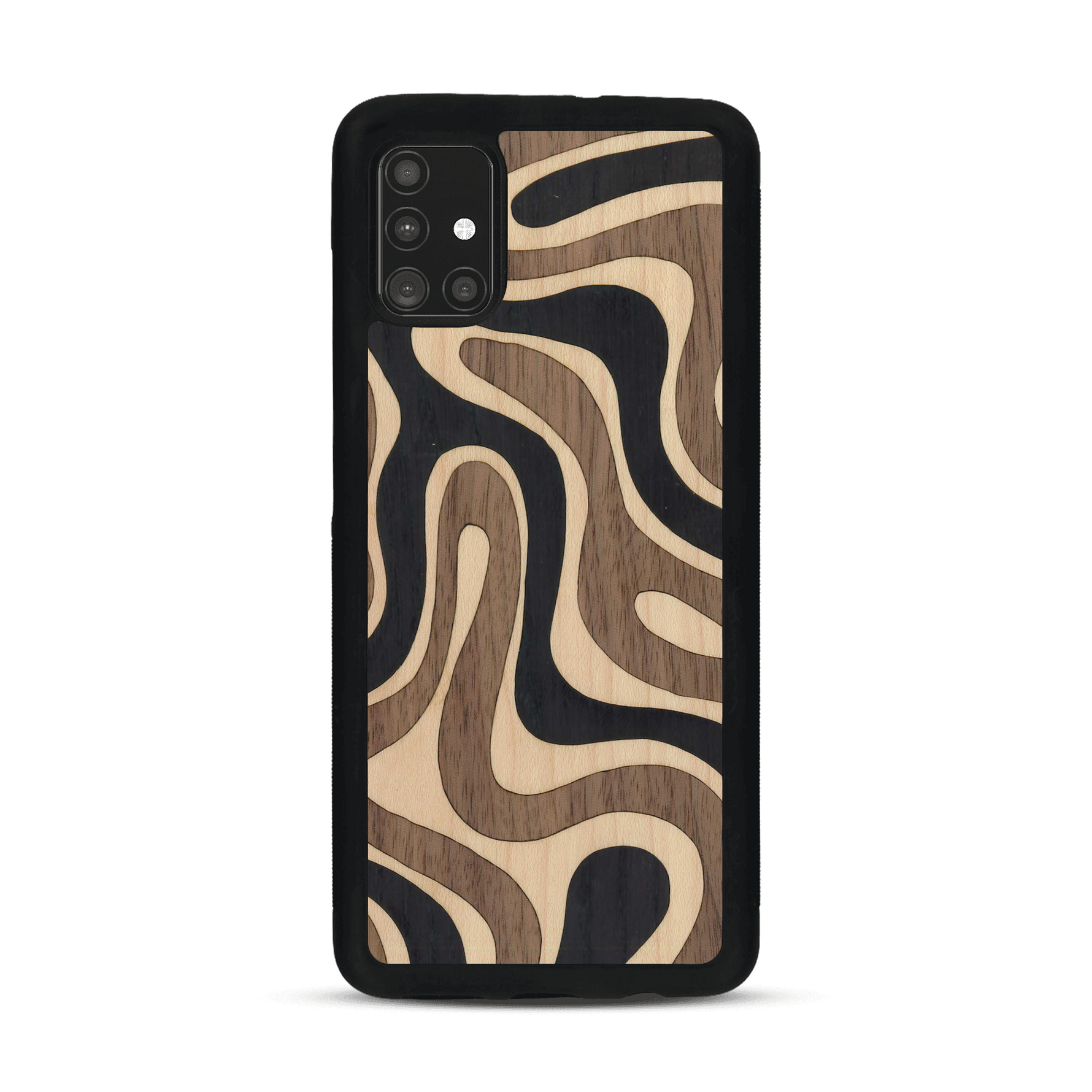Coque de protection en bois véritable fabriquée en France pour  alliant plusieurs essences de bois pour représenter une ondulation