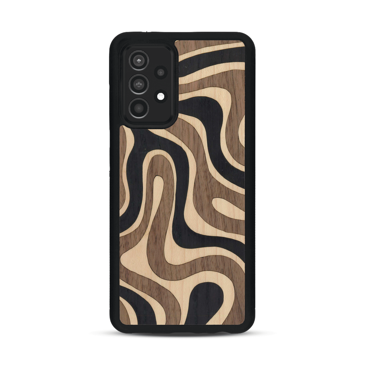 Coque de protection en bois véritable fabriquée en France pour  alliant plusieurs essences de bois pour représenter une ondulation