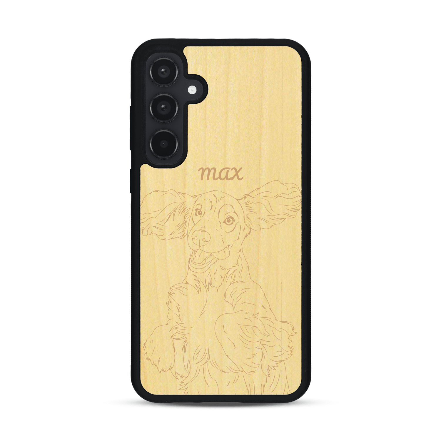 Coque de protection en bois véritable fabriquée en France pour  avec gravure personnalisée à partir d'une photo, d'une image, d'un logo, des initials ou d'une phrase