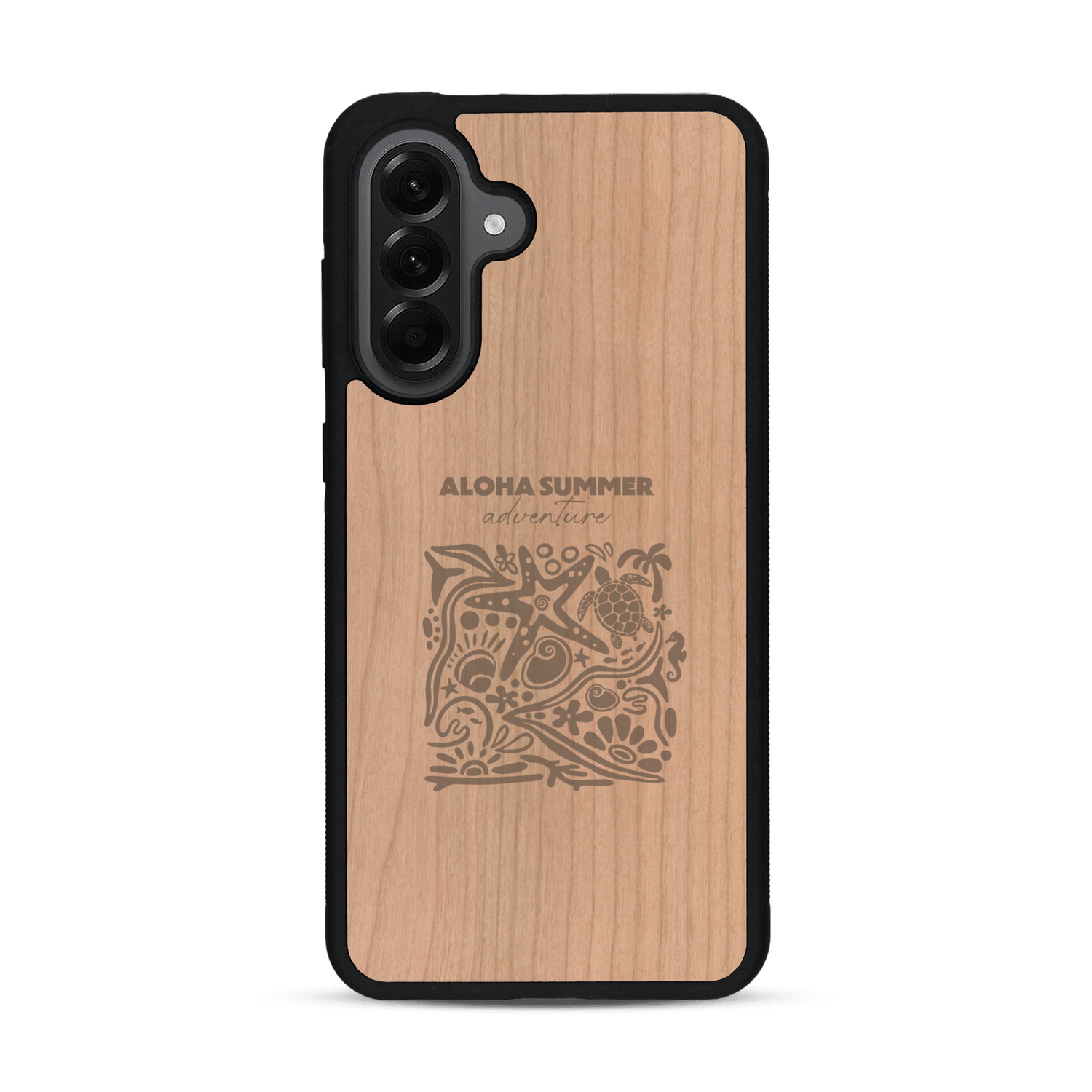 Coque de protection en bois véritable fabriquée en France pour  sur le thème de la plage, de l'été et vanlife.