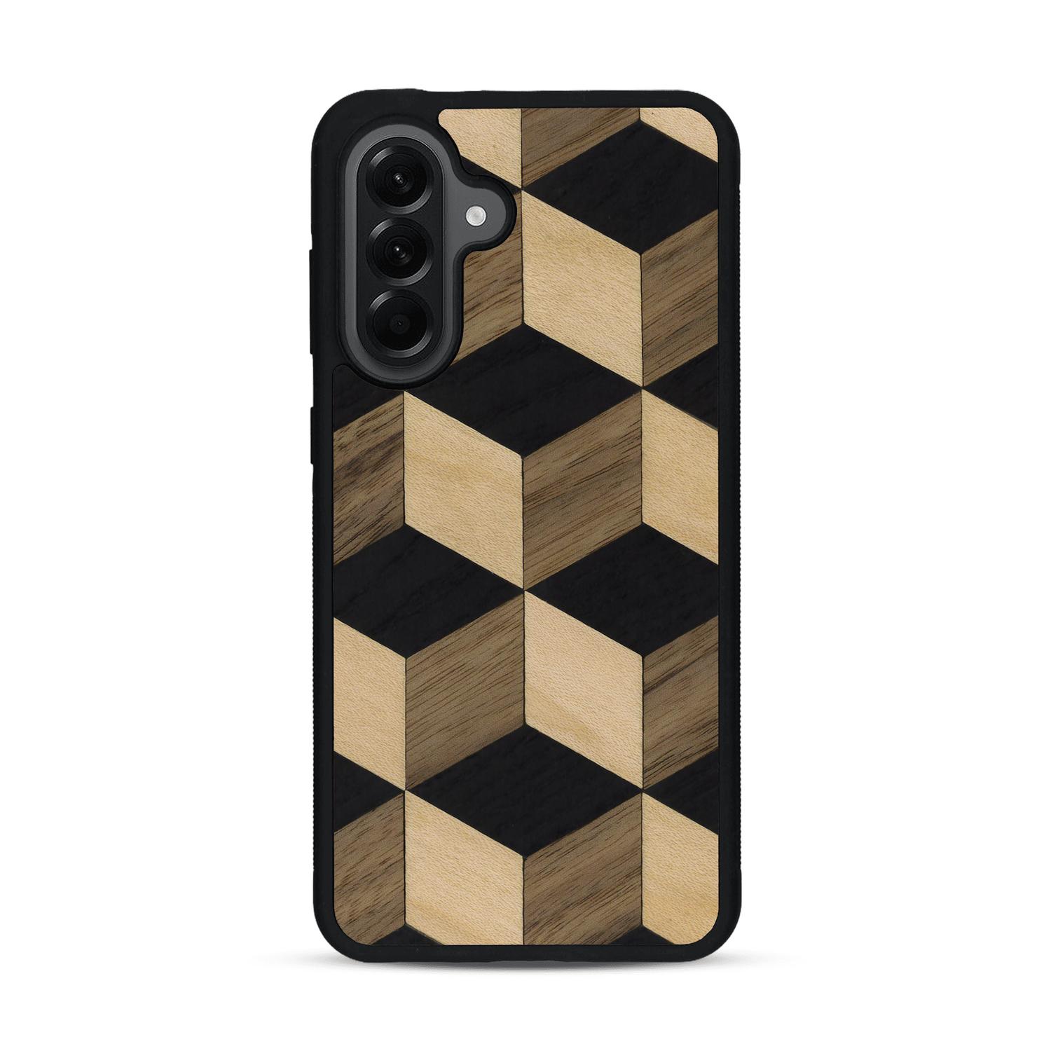 Coque de protection en bois véritable fabriquée en France pour  alliant plusieurs essences de bois pour représenter un classique intemporel de la marqueterie