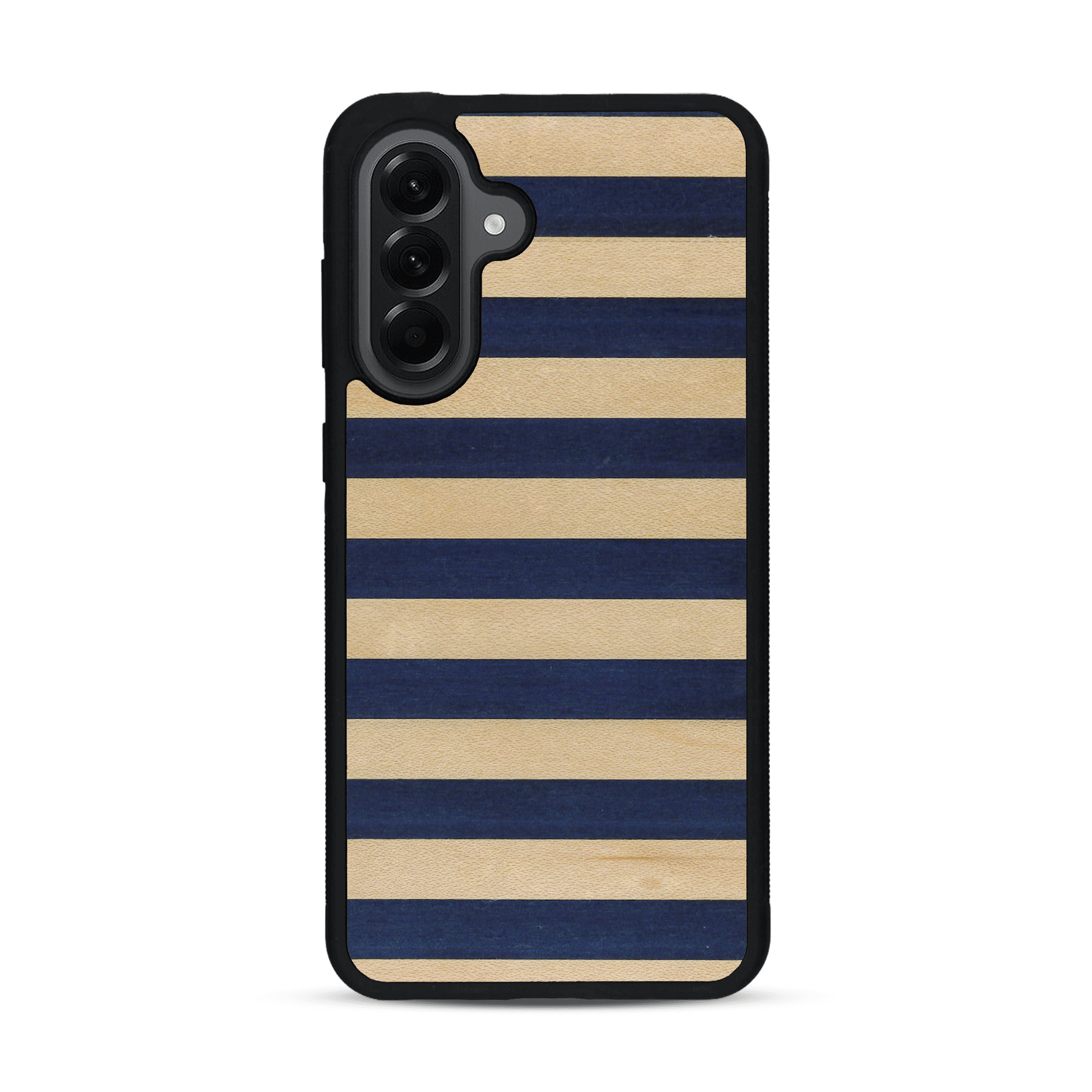 Coque de protection en bois véritable fabriquée en France pour  alliant plusieurs essences de bois pour représenter une marinière