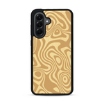 Coque de protection en bois véritable fabriquée en France pour  avec un motif abstrait représentant les mouvements de l'eau