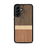 Coque de protection en bois véritable fabriquée en France pour  alliant des bandes horizontales de bambou, merisier et noyer