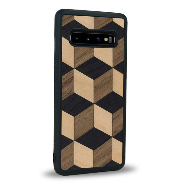Coque de protection en bois véritable fabriquée en France pour Samsung Note 8 alliant plusieurs essences de bois pour représenter un classique intemporel de la marqueterie