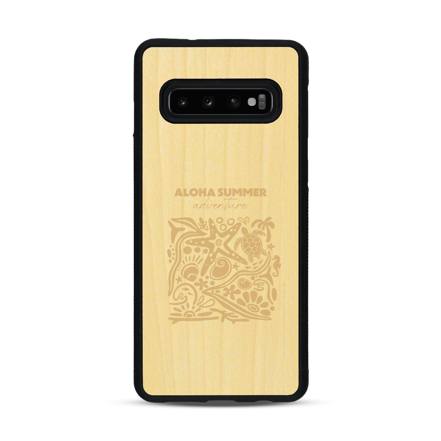 Coque de protection en bois véritable fabriquée en France pour  sur le thème de la plage, de l'été et vanlife.