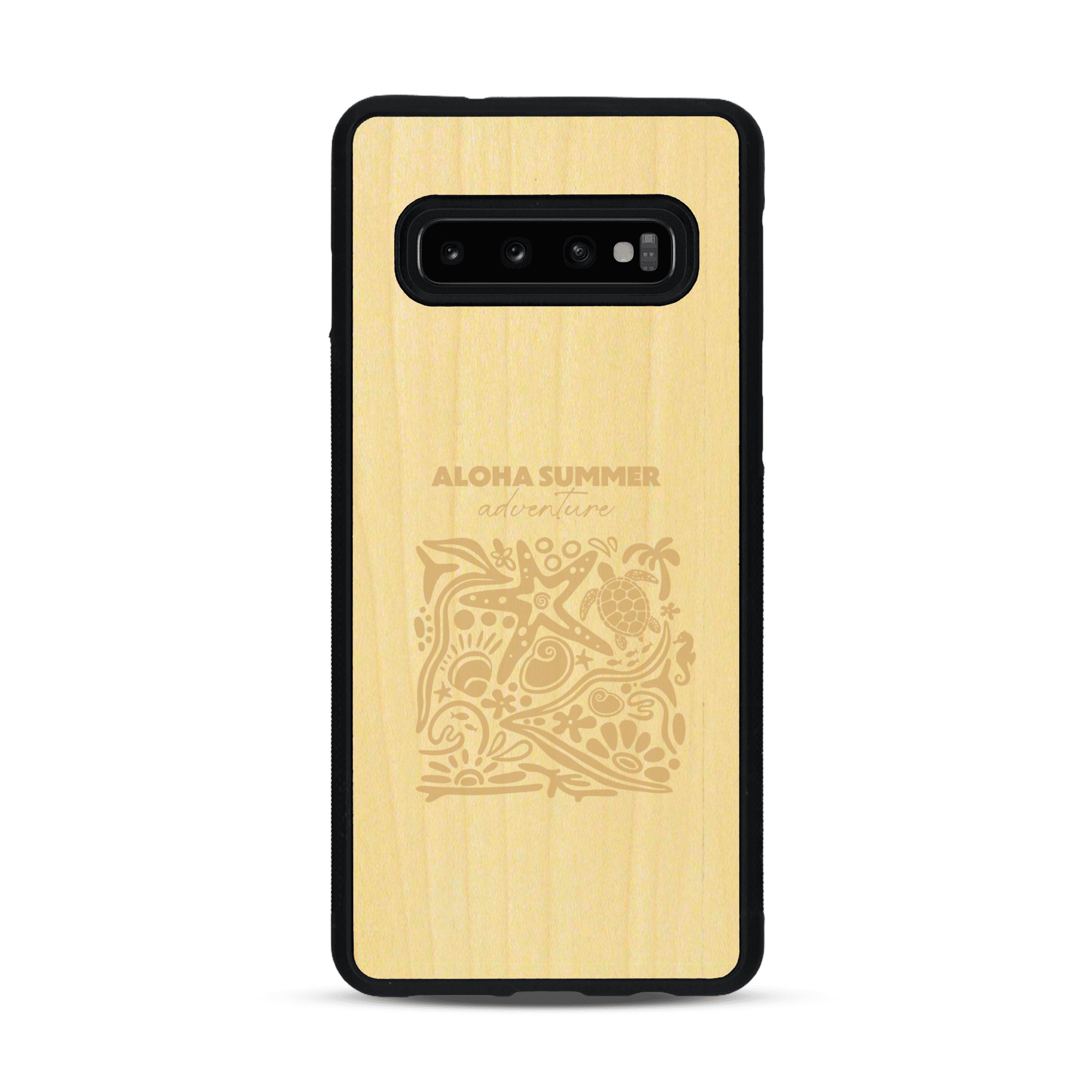 Coque de protection en bois véritable fabriquée en France pour  sur le thème de la plage, de l'été et vanlife.