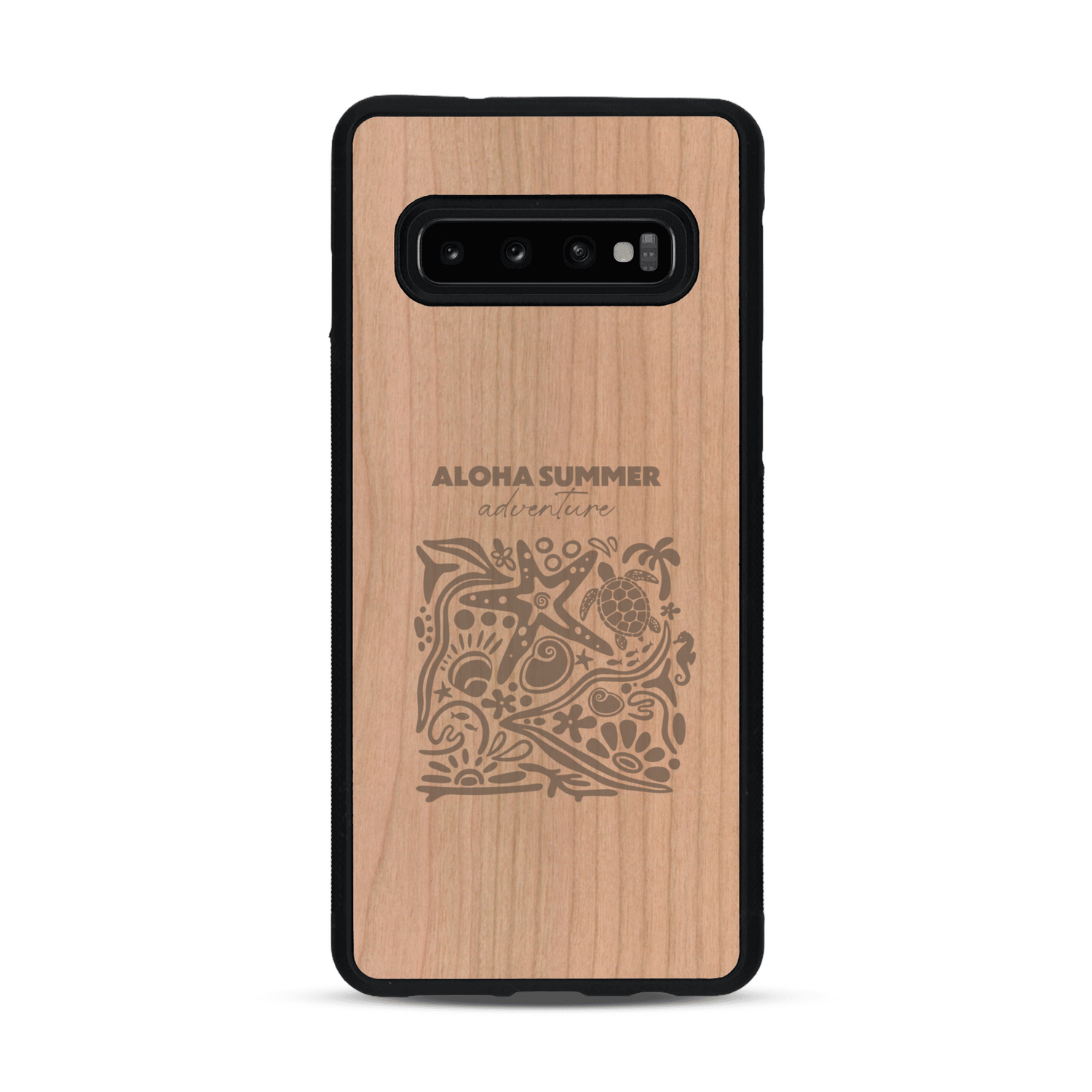 Coque de protection en bois véritable fabriquée en France pour  sur le thème de la plage, de l'été et vanlife.