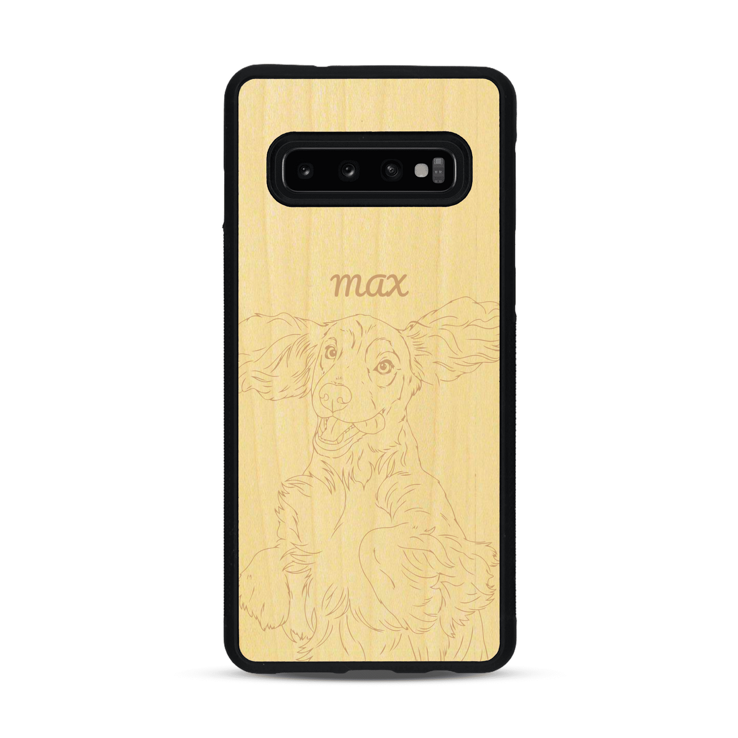 Coque de protection en bois véritable fabriquée en France pour  avec gravure personnalisée à partir d'une photo, d'une image, d'un logo, des initials ou d'une phrase