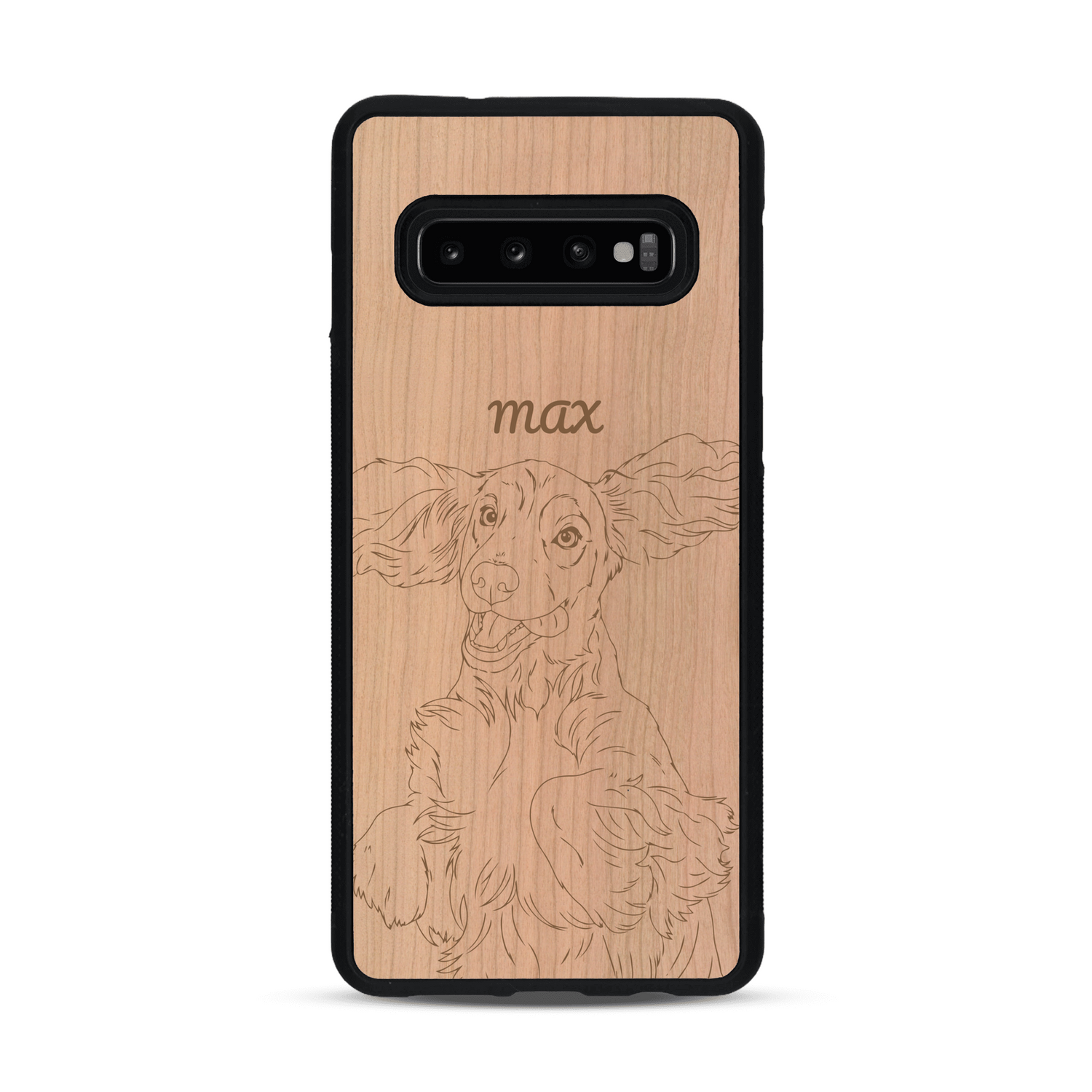 Coque de protection en bois véritable fabriquée en France pour  avec gravure personnalisée à partir d'une photo, d'une image, d'un logo, des initials ou d'une phrase