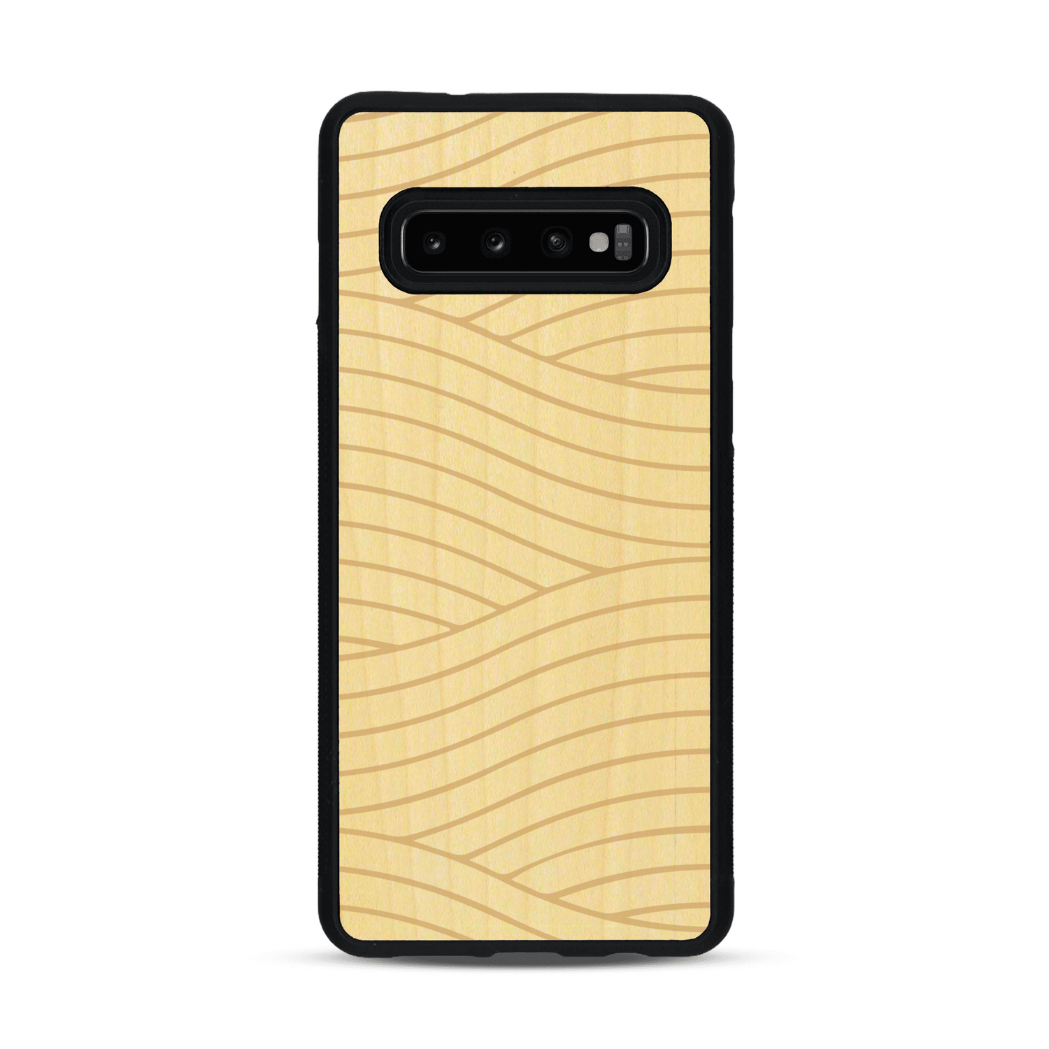 Coque de protection en bois véritable fabriquée en France pour  avec un motif moderne et minimaliste sur le thème waves et wavy représentant les vagues de l'océan
