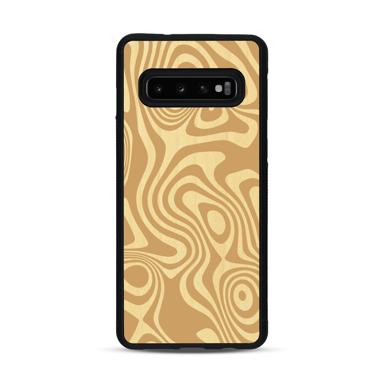 Coque de protection en bois véritable fabriquée en France pour  avec un motif abstrait représentant les mouvements de l'eau