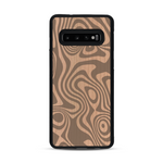 Coque de protection en bois véritable fabriquée en France pour  avec un motif abstrait représentant les mouvements de l'eau