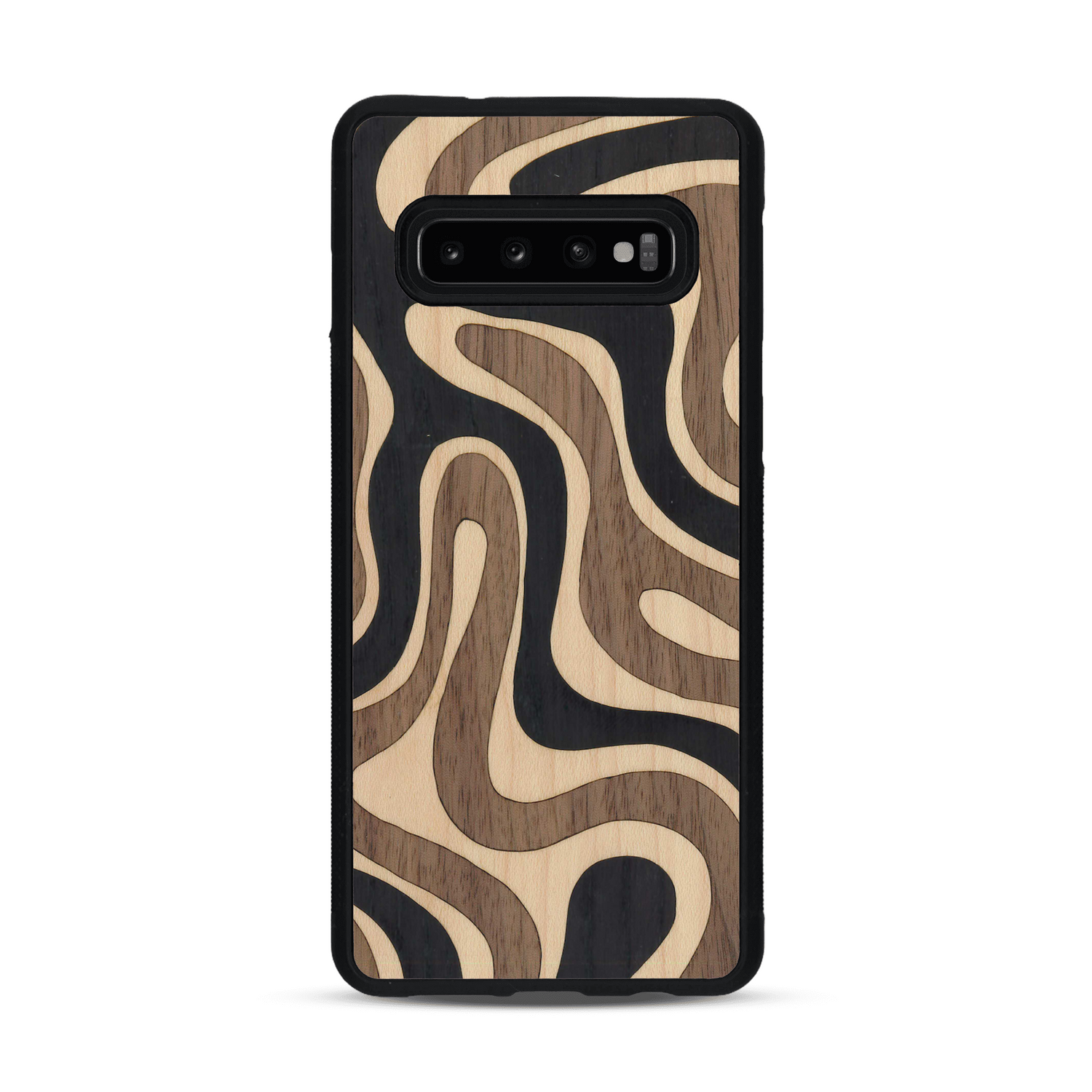 Coque de protection en bois véritable fabriquée en France pour  alliant plusieurs essences de bois pour représenter une ondulation