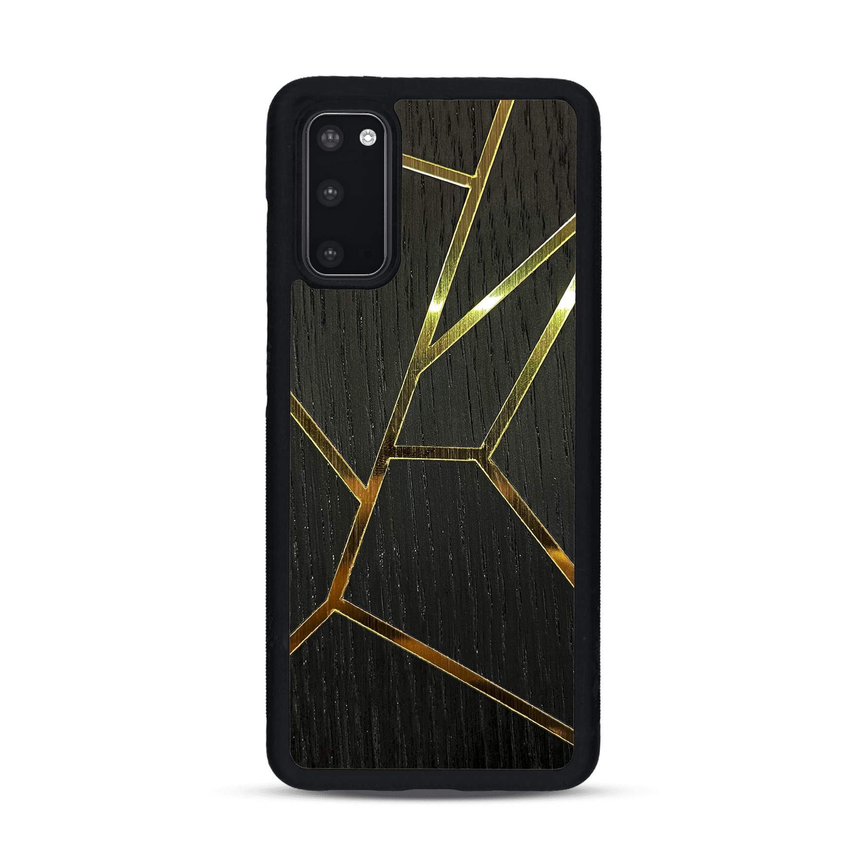 Coque de protection en bois véritable fabriquée en France pour  alliant plusieurs essences de bois pour représenter des fragments design