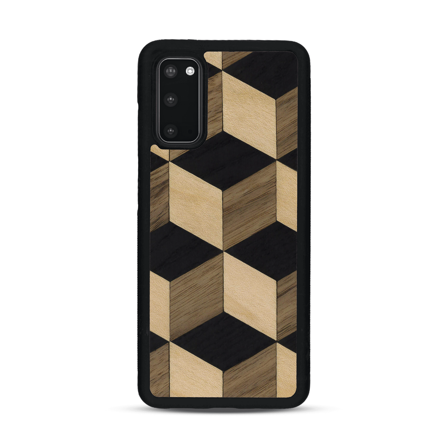 Coque de protection en bois véritable fabriquée en France pour  alliant plusieurs essences de bois pour représenter un classique intemporel de la marqueterie