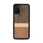 Coque de protection en bois véritable fabriquée en France pour  alliant des bandes horizontales de bambou, merisier et noyer