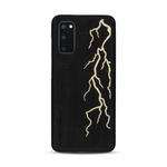 Coque de protection en bois véritable fabriquée en France pour  alliant plusieurs essences de bois pour représenter un éclair divin