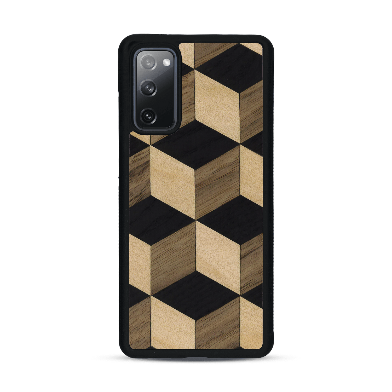 Coque de protection en bois véritable fabriquée en France pour  alliant plusieurs essences de bois pour représenter un classique intemporel de la marqueterie