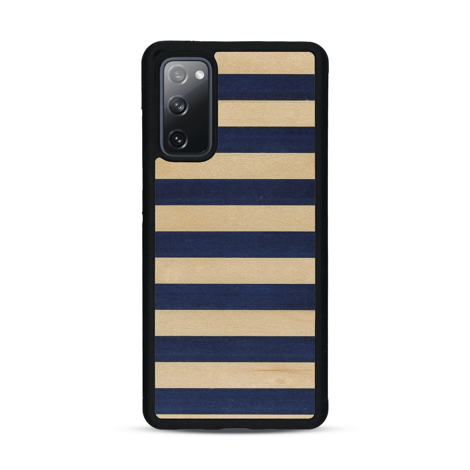 Coque de protection en bois véritable fabriquée en France pour  alliant plusieurs essences de bois pour représenter une marinière