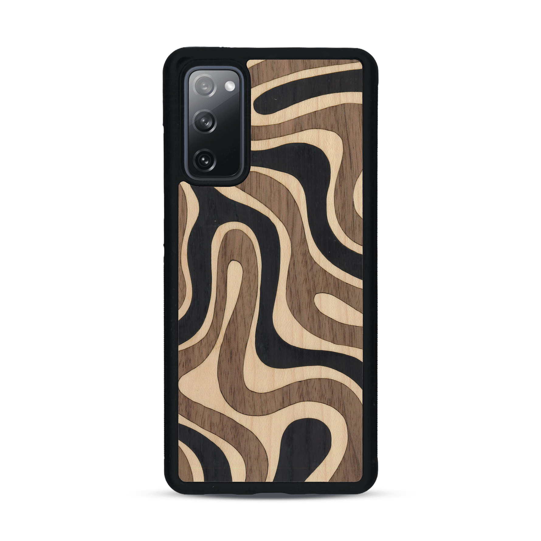 Coque de protection en bois véritable fabriquée en France pour  alliant plusieurs essences de bois pour représenter une ondulation