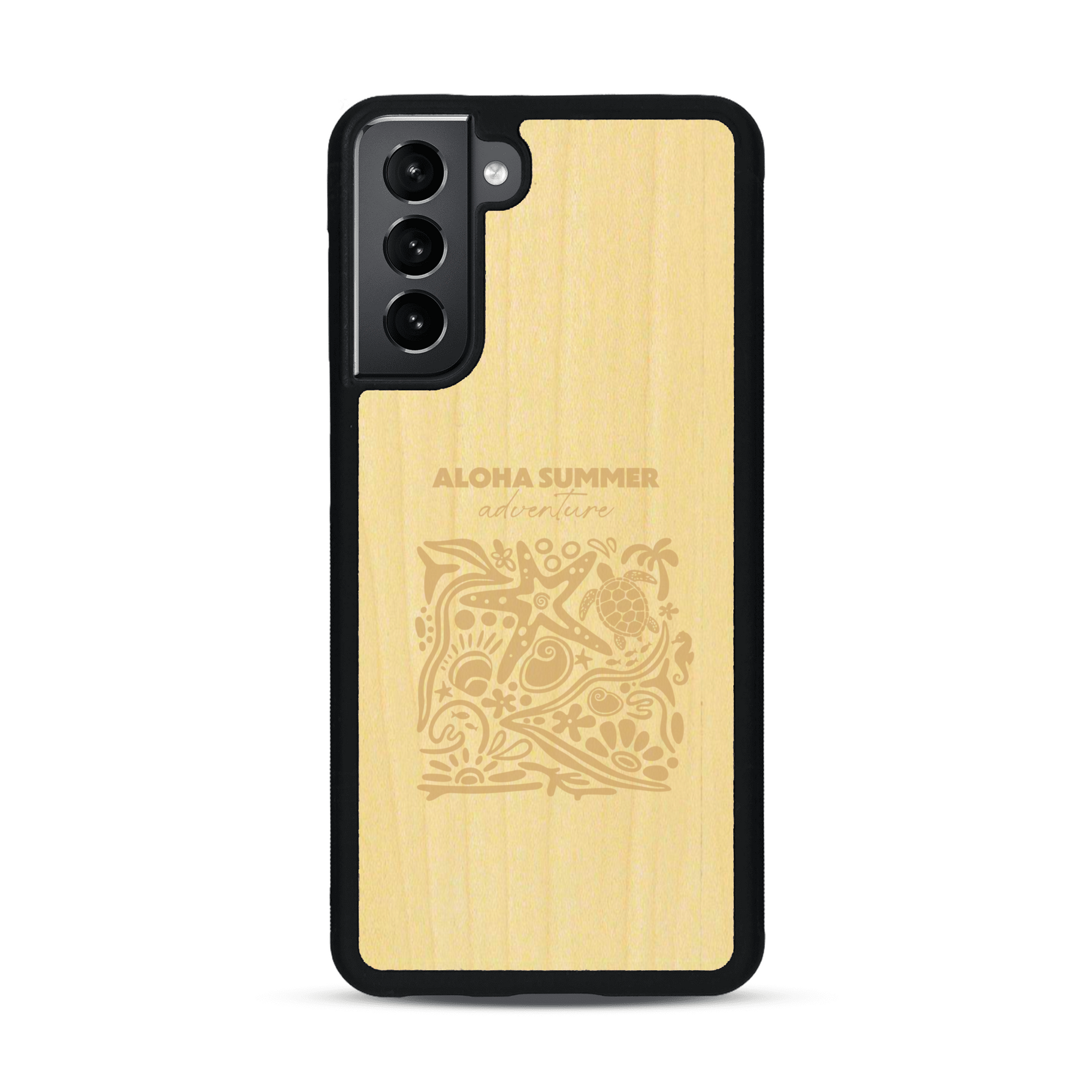 Coque de protection en bois véritable fabriquée en France pour  sur le thème de la plage, de l'été et vanlife.