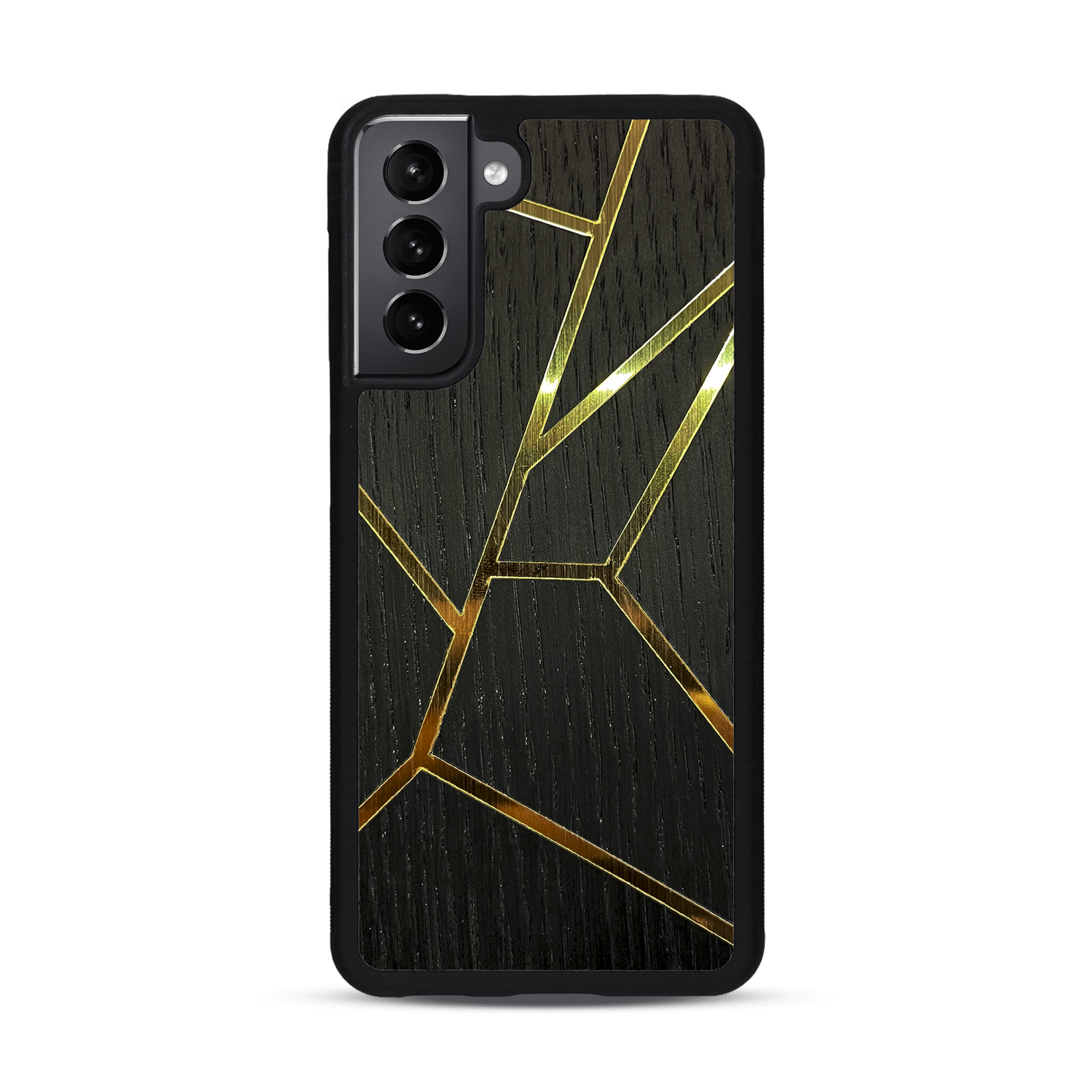 Coque de protection en bois véritable fabriquée en France pour  alliant plusieurs essences de bois pour représenter des fragments design