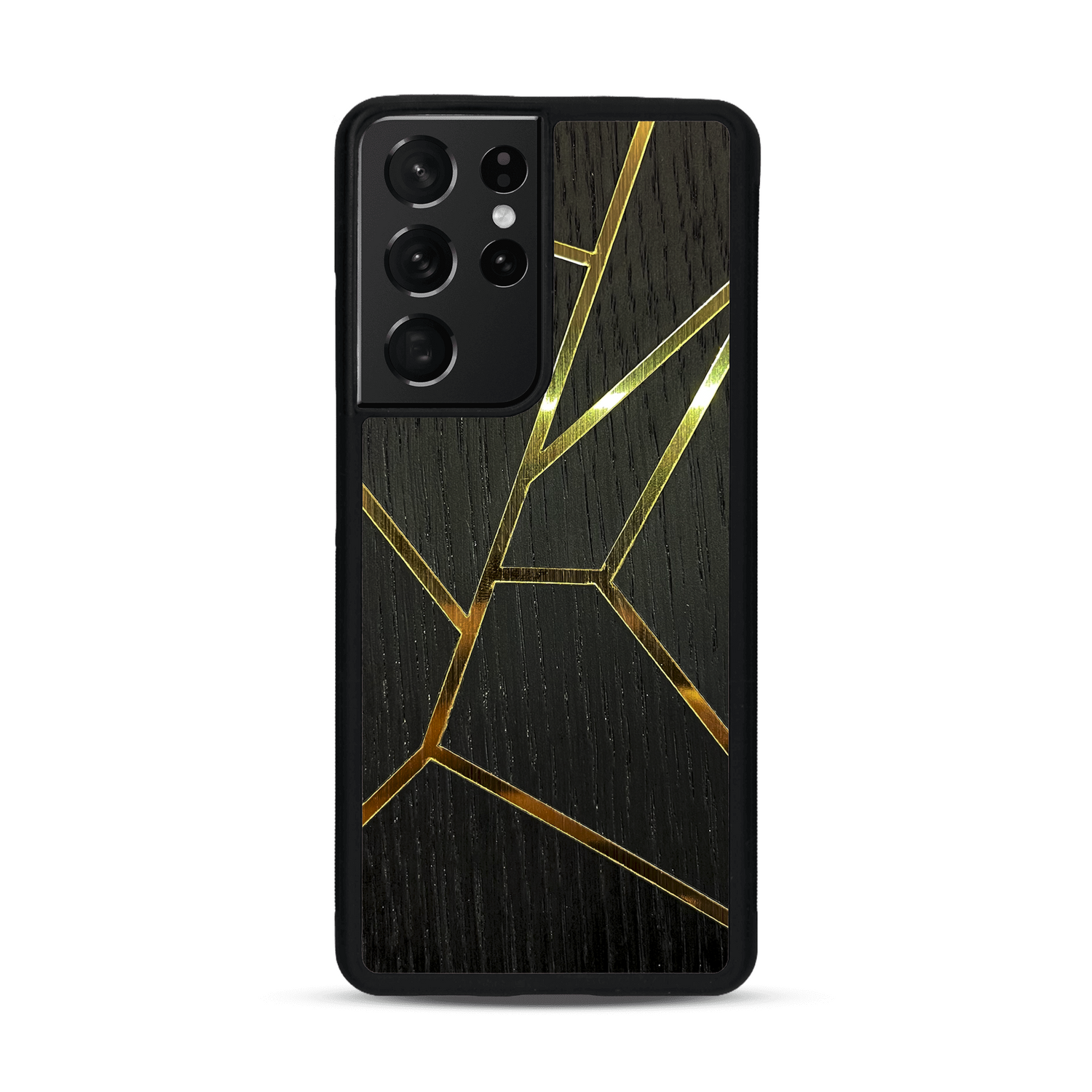 Coque de protection en bois véritable fabriquée en France pour  alliant plusieurs essences de bois pour représenter des fragments design