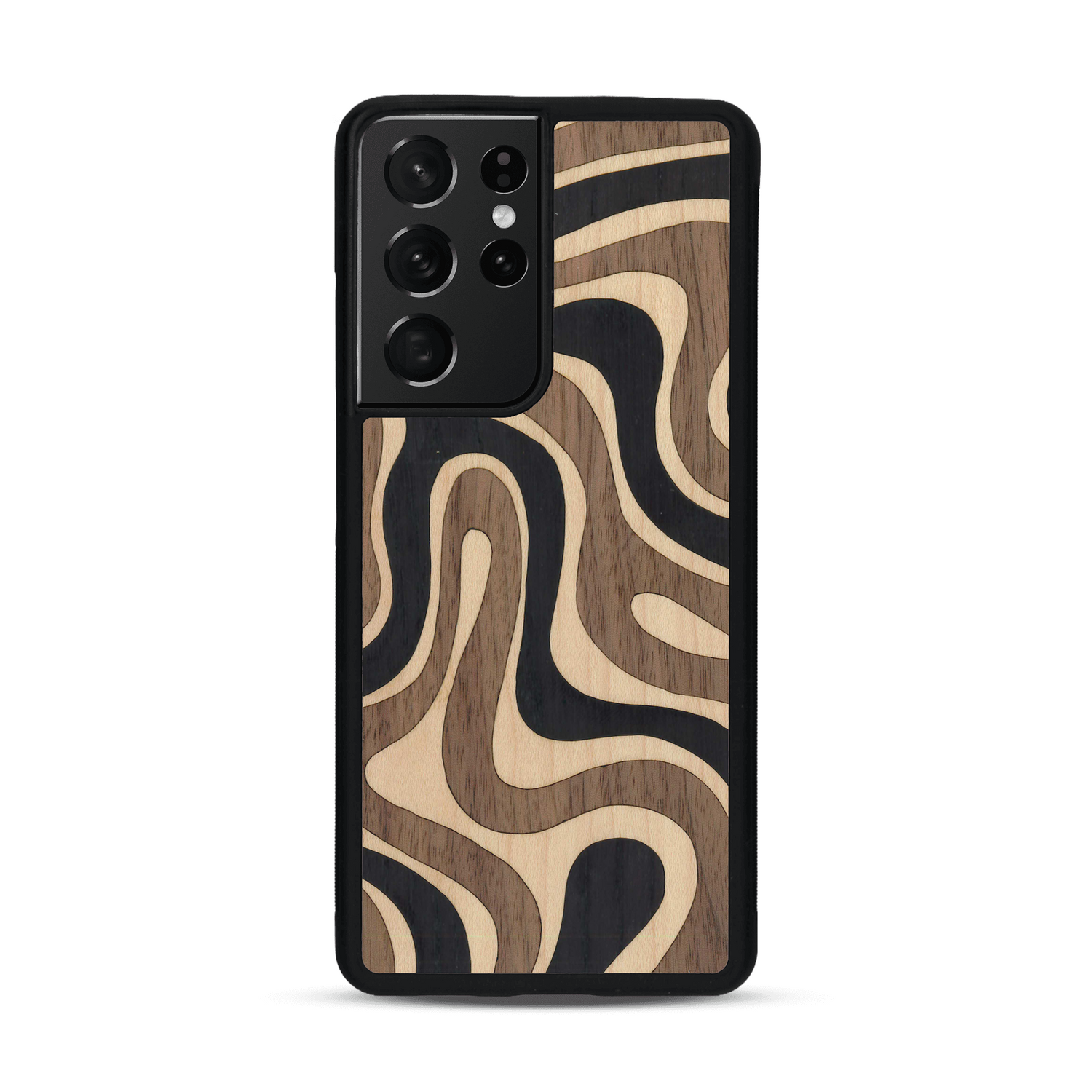 Coque de protection en bois véritable fabriquée en France pour  alliant plusieurs essences de bois pour représenter une ondulation