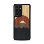 Coque de protection en bois véritable fabriquée en France pour  alliant plusieurs essences de bois pour représenter le mont Fuji