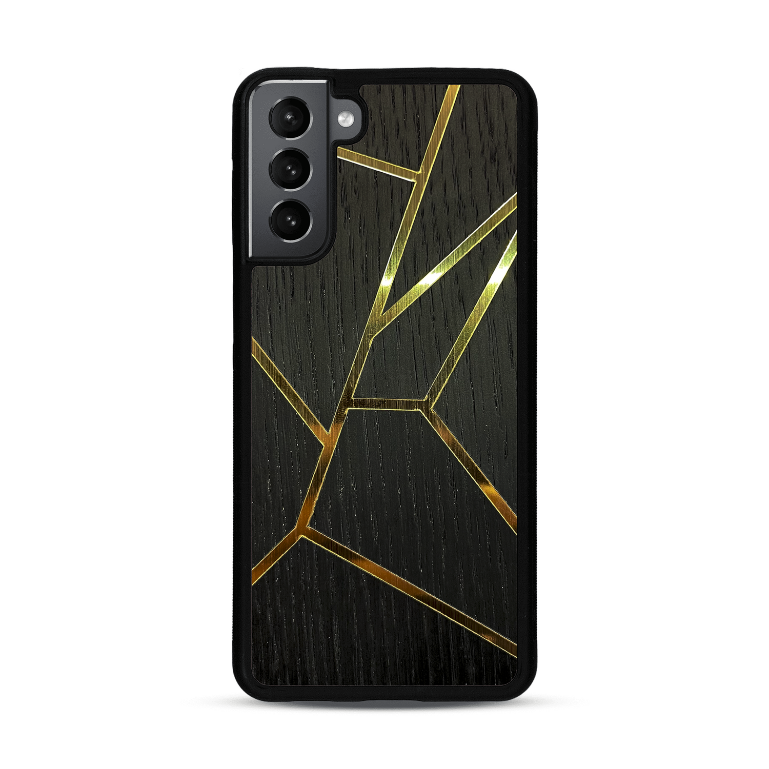 Coque de protection en bois véritable fabriquée en France pour  alliant plusieurs essences de bois pour représenter des fragments design