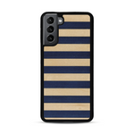 Coque de protection en bois véritable fabriquée en France pour  alliant plusieurs essences de bois pour représenter une marinière