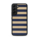 Coque de protection en bois véritable fabriquée en France pour  alliant plusieurs essences de bois pour représenter une marinière