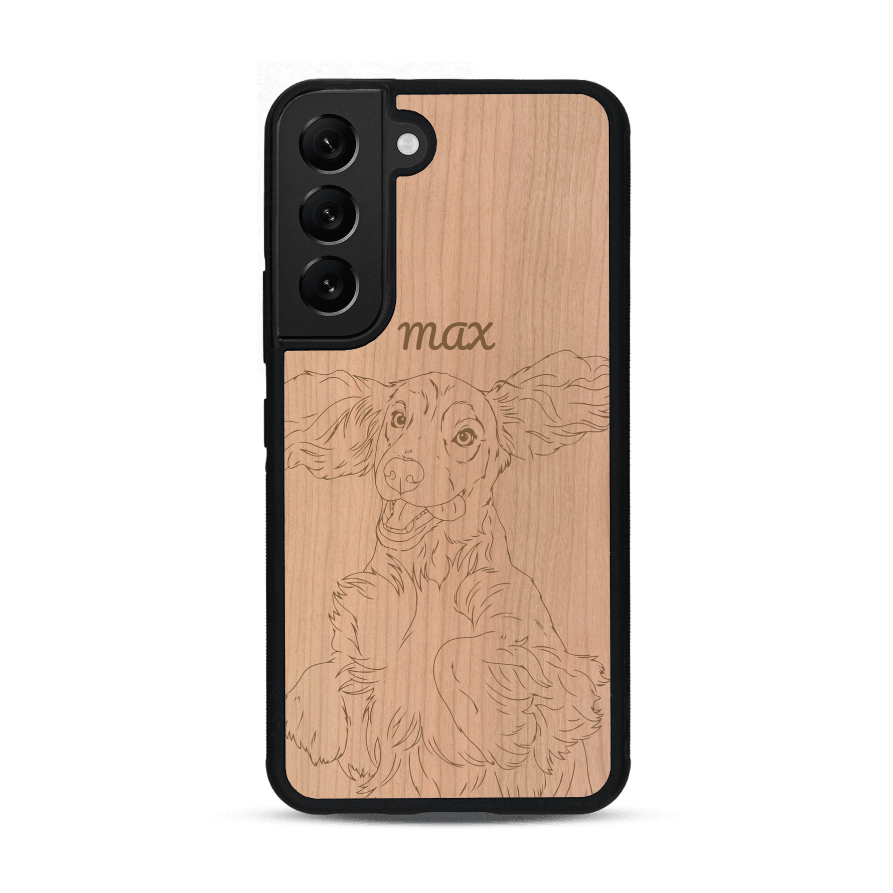 Coque de protection en bois véritable fabriquée en France pour  avec gravure personnalisée à partir d'une photo, d'une image, d'un logo, des initials ou d'une phrase