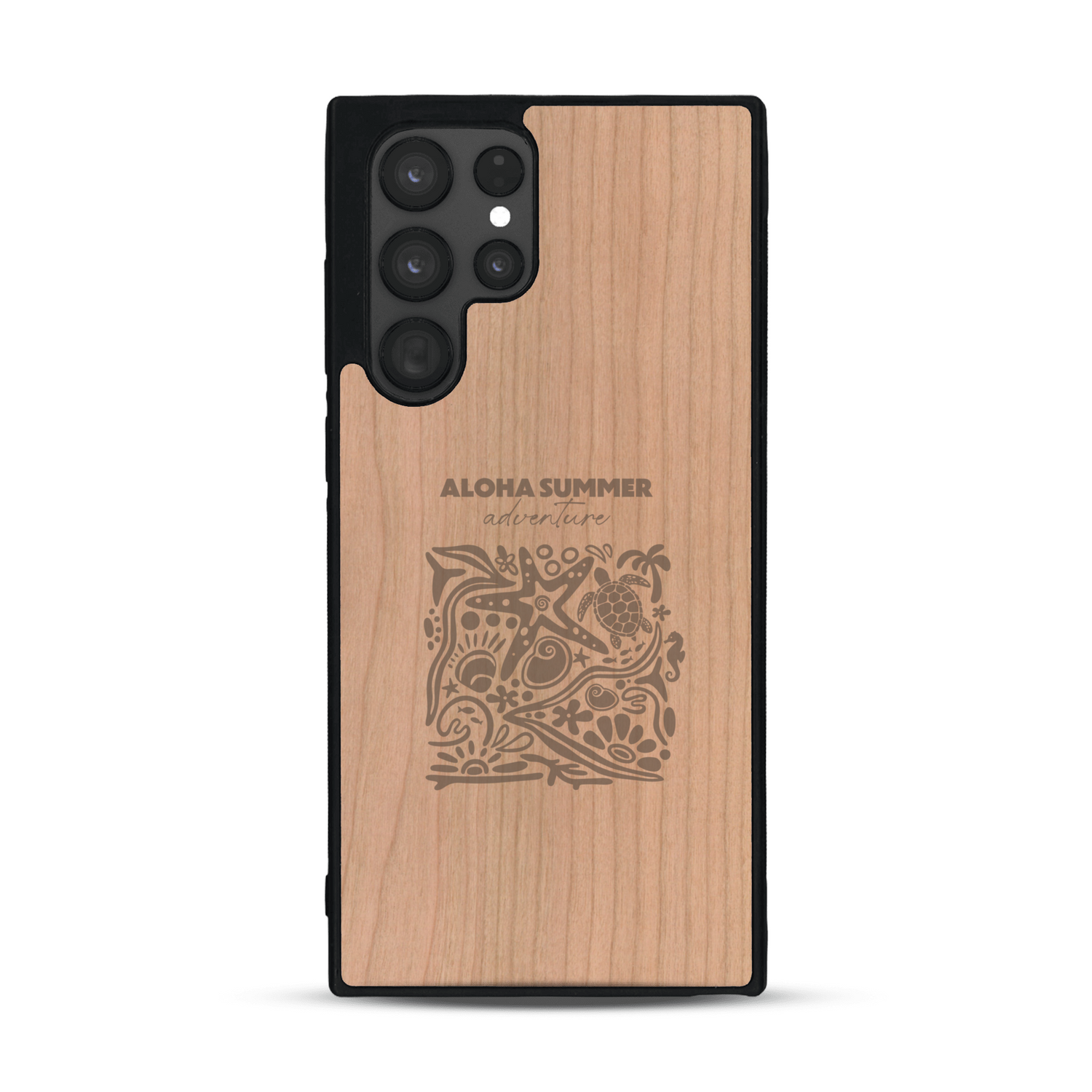 Coque de protection en bois véritable fabriquée en France pour  sur le thème de la plage, de l'été et vanlife.