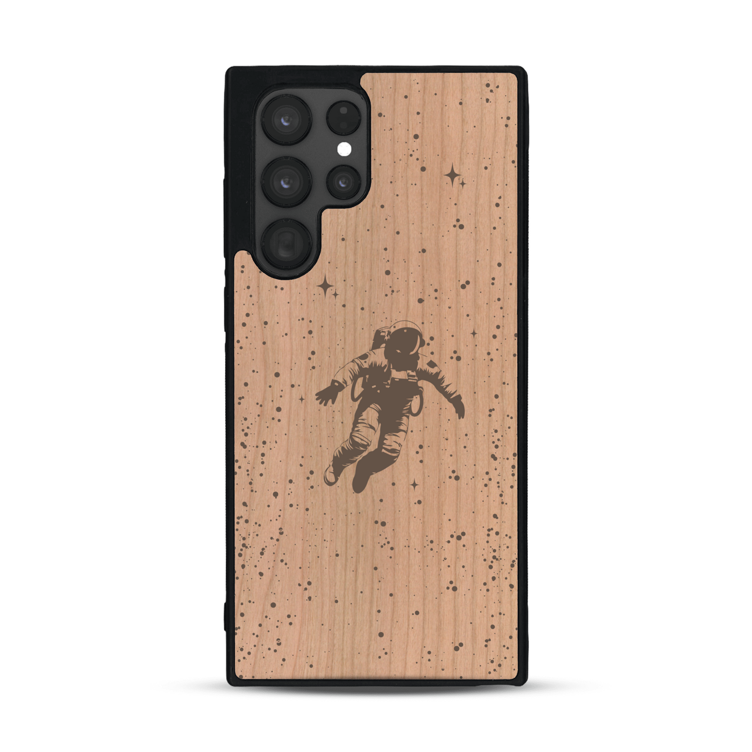 Coque de protection en bois véritable fabriquée en France pour  sur le thème des astronautes