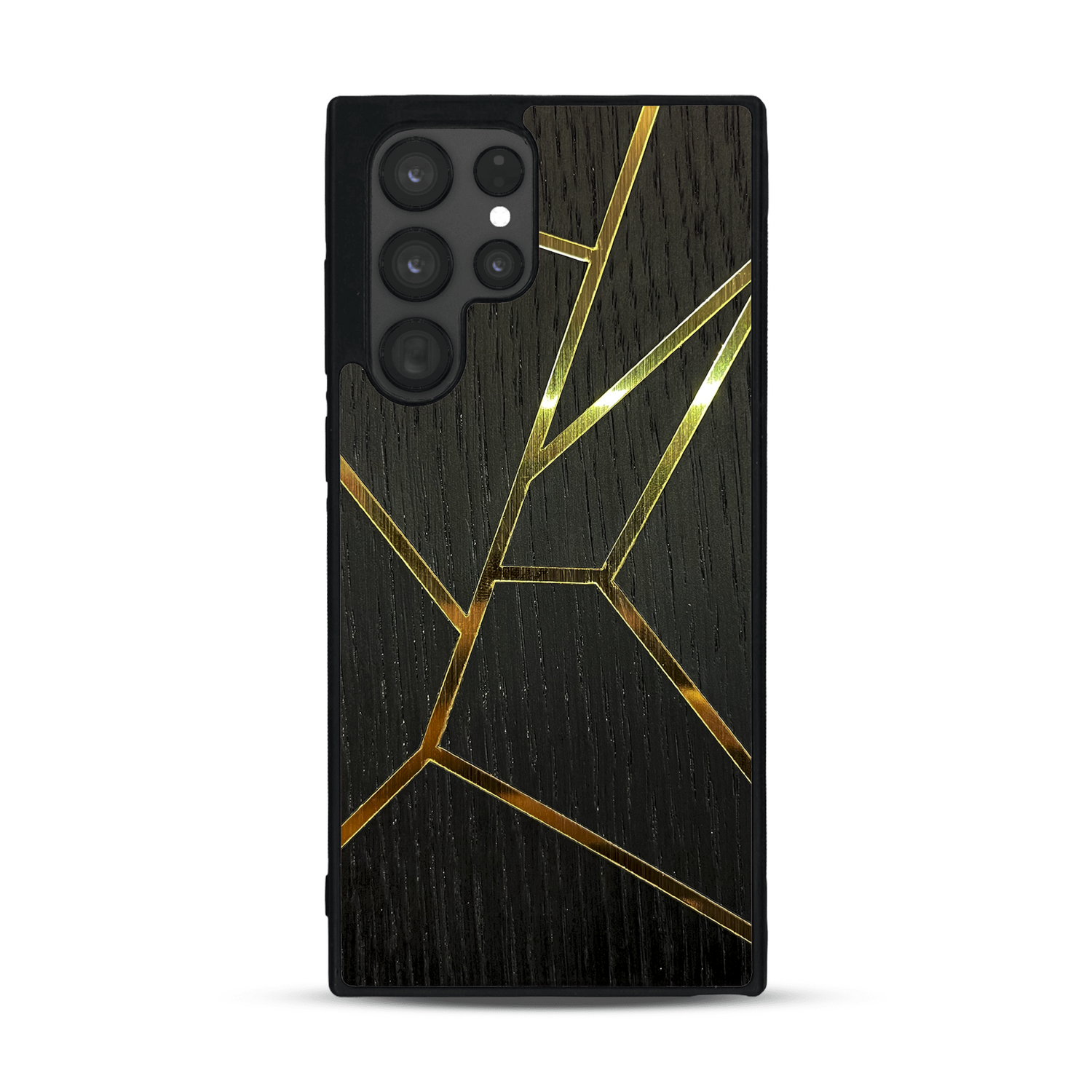 Coque de protection en bois véritable fabriquée en France pour  alliant plusieurs essences de bois pour représenter des fragments design