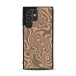 Coque de protection en bois véritable fabriquée en France pour  avec un motif abstrait représentant les mouvements de l'eau