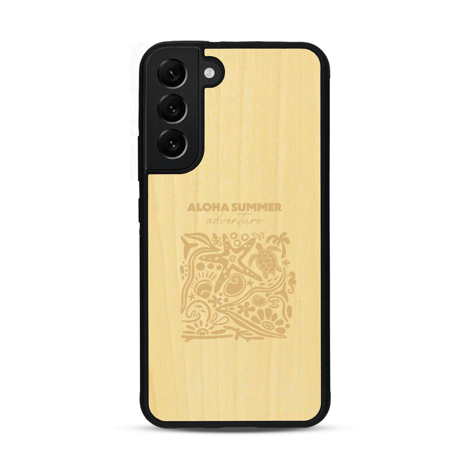 Coque de protection en bois véritable fabriquée en France pour  sur le thème de la plage, de l'été et vanlife.