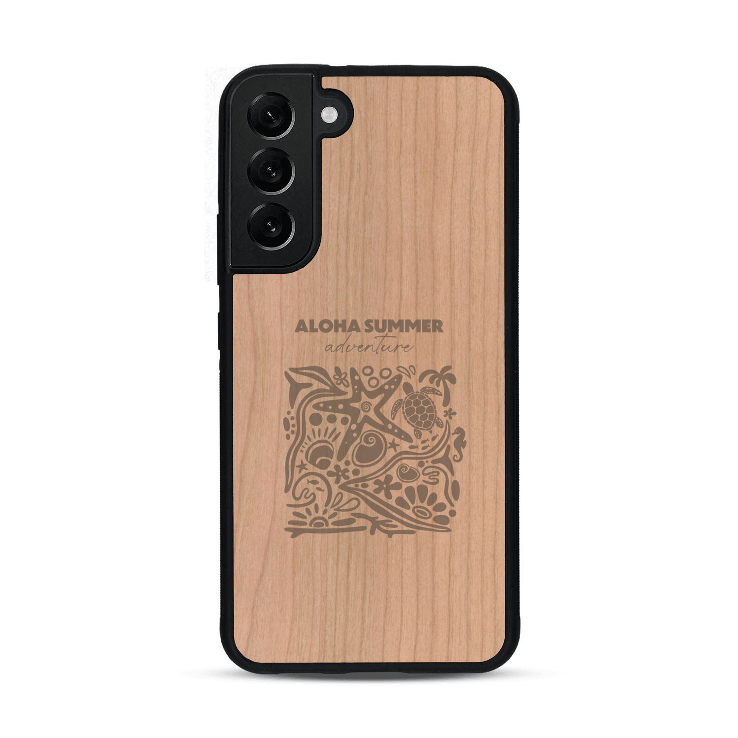 Coque de protection en bois véritable fabriquée en France pour  sur le thème de la plage, de l'été et vanlife.