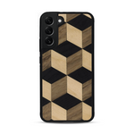 Coque de protection en bois véritable fabriquée en France pour  alliant plusieurs essences de bois pour représenter un classique intemporel de la marqueterie