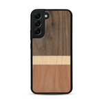 Coque de protection en bois véritable fabriquée en France pour  alliant des bandes horizontales de bambou, merisier et noyer